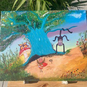 Hand painted Acrylic Canvas; Children's Fantasy;